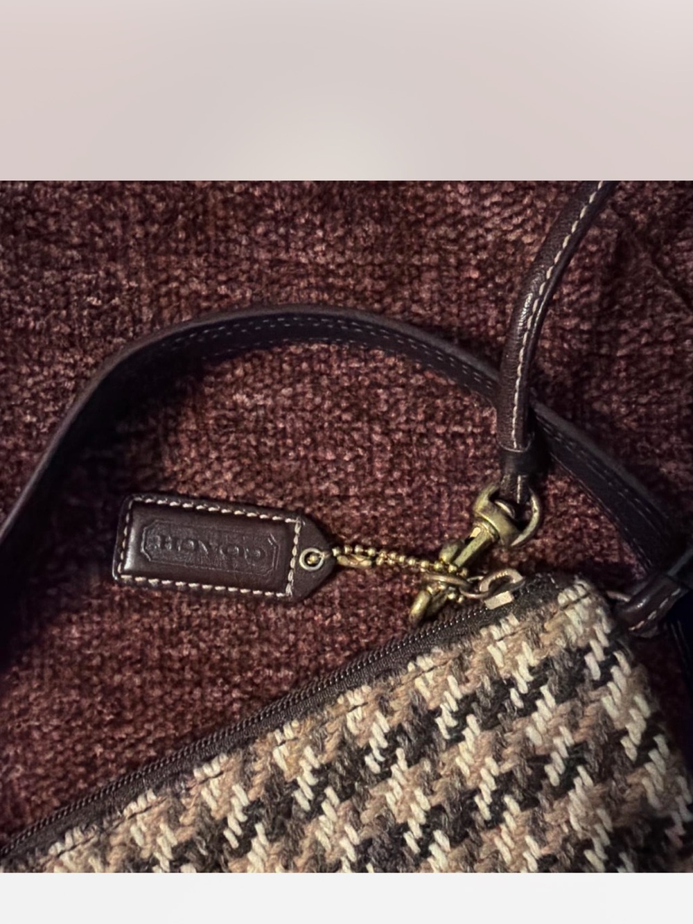 Chocolate brown coach shoulder bag